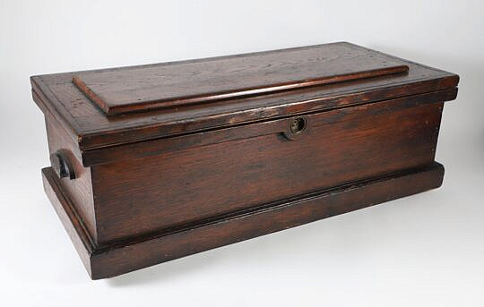 American Oak Tool Work Box, 19th Century