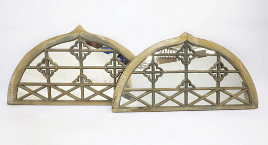 Pair of Architectural Windows with Mirrors, 19th Century