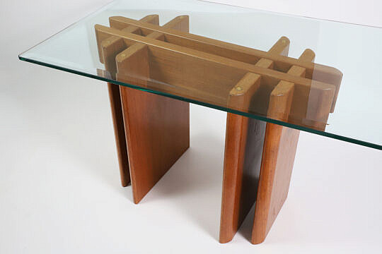 Danish Teak Glass Top Side Table, circa 1970