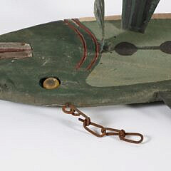 Carved Wood and Tin Decorated Hanging Fish Sign “Fishermen Welcome”