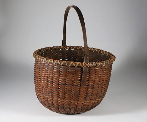 Large Nantucket Round Work Basket, circa 1860-1870