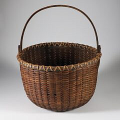 Large Nantucket Round Work Basket circa 1860-1870