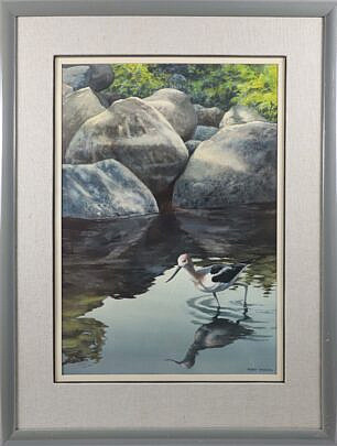 Robert Reynolds Watercolor on Rag Paper "In the Shallows"