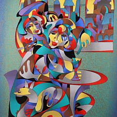 Anatole Krasnyansky Limited Edition Serigraph “Cafe 2001” #206/350