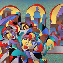 Anatole Krasnyansky Limited Edition Serigraph “Cafe 2001” #206/350
