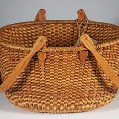 Harold Hoffman Contemporary Oval Open Nantucket Basket circa 1998