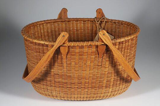 Harold Hoffman Contemporary Oval Open Nantucket Basket circa 1998