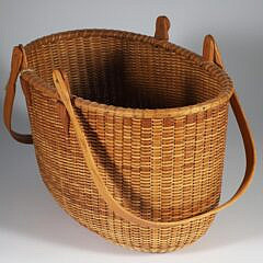 Harold Hoffman Contemporary Oval Open Nantucket Basket, circa 1998
