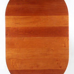 Stephen Swift Oval Double Pedestal Cherry Dining Table with One Leaf