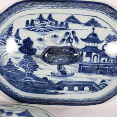 Collection of Fourteen Blue and White Canton Lids and Covers, 19th Century