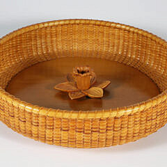 Delores and Ben Spychalski Round Nantucket Basket Tray, circa 2007