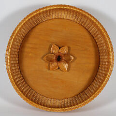 Delores and Ben Spychalski Round Nantucket Basket Tray, circa 2007