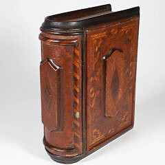 Antique Marquetry Inlaid and Carved Faux Book Box