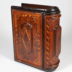 Antique Marquetry Inlaid and Carved Faux Book Box