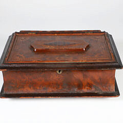 Antique Marquetry Inlaid and Carved Faux Book Box