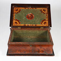 Antique Marquetry Inlaid and Carved Faux Book Box