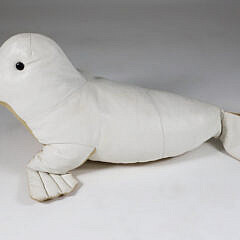 Vintage White Leather Seal