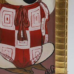 Hiroshi Oil on Canvas “Mother and Child” in Traditional Ukioyo-e Style