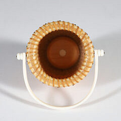 Jean M. Valerio Woven Miniature Open Swing Handle Basket circa 2007