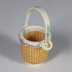 Jean M. Valerio Miniature Woven Open Swing Handle Nantucket Basket Pendant, circa 2017