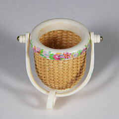 Jean M. Valerio Miniature Woven Open Swing Handle Nantucket Basket Pendant, circa 2017