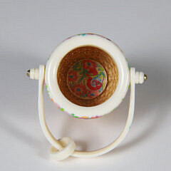 Jean M. Valerio Miniature Woven Open Swing Handle Nantucket Basket Pendant, circa 2017