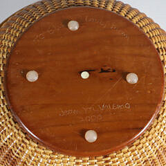 Jean M. Valerio Woven Open Round Swing Handle Nantucket Basket, circa 2000