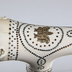 Large T-Shaped Grip Pique Bulldog Cane, 18th Century