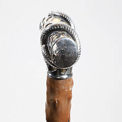 American Reticulated Silver Overlay Serpent Cane, circa 1880