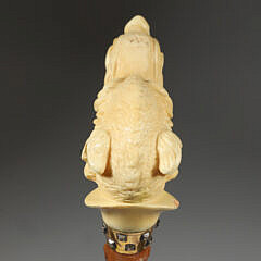German Finely Carved Boars Head Grip Cane, circa 1870