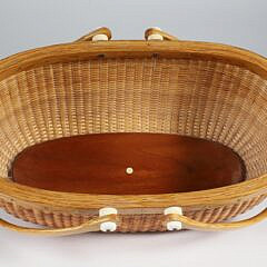 Jean M. Valerio Woven Oval Double Swing Handle Nantucket Basket circa 2000
