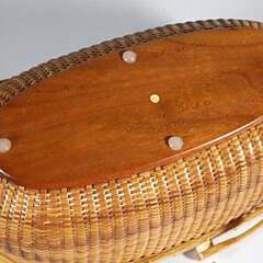 Jean M. Valerio Woven Oval Double Swing Handle Nantucket Basket circa 2000