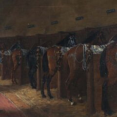 A. Dargent Oil on Canvas “The Horse Stable”, circa 1883