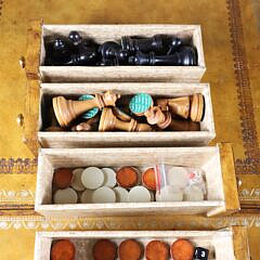 Maitland Smith Hand Made Backgammon or Chess Game Table, 20th Century