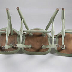 Set of 3 Contemporary Windsor Style Green Painted Counter Barstool Chairs