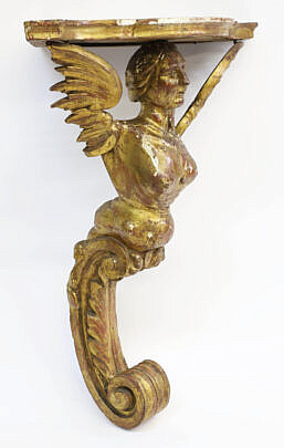 Venetian Carved and Gilt Angel Corner Shelf