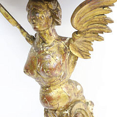 Antique Venetian Carved and Gilt Angel Corner Shelf