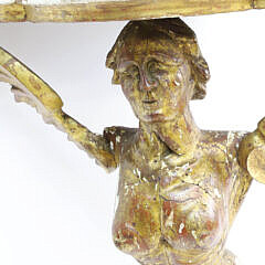 Antique Venetian Carved and Gilt Angel Corner Shelf