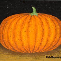 Charles Wehringer Miniature Still Life Oil on Board "Pumpkin"