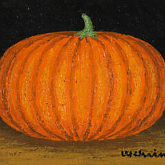 Charles Wehringer Miniature Still Life Oil on Board “Pumpkin”