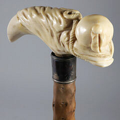 American Carved Young Sailor Cane, circa 1880