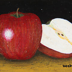 Charles Wehringer Miniature Still Life Oil on Board “Red Apples”