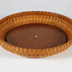 Paul Willer Round Nantucket Basket Woven Serving Tray