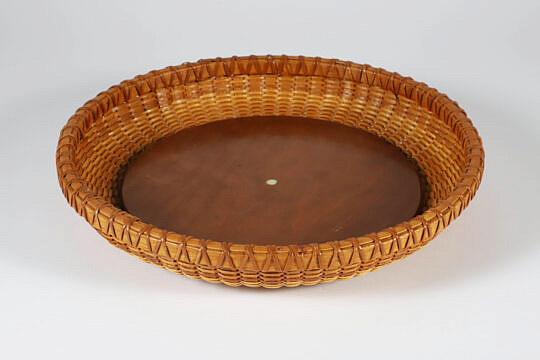 Paul Willer Round Nantucket Basket Woven Serving Tray