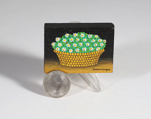 Charles Wehringer is known listed New York painter who paints everyday products in miniature and incorporates his folk art into his pop art pieces.Charles Wehringer