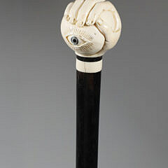 83-6000 Carved Fist with Eyeball Walking Stick A 0900 JPG