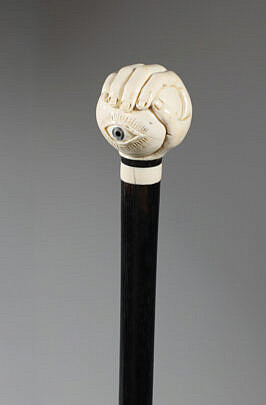 83-6000 Carved Fist with Eyeball Walking Stick A 0900 JPG