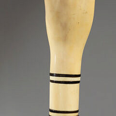 Whaleman Carved Clenched Fist Walking Stick, circa 1860