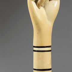 Whaleman Carved Clenched Fist Walking Stick, circa 1860