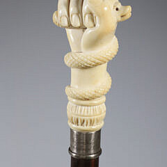 87-6000 Clenched Fist with Snake Walking Stick A 0852 JPG